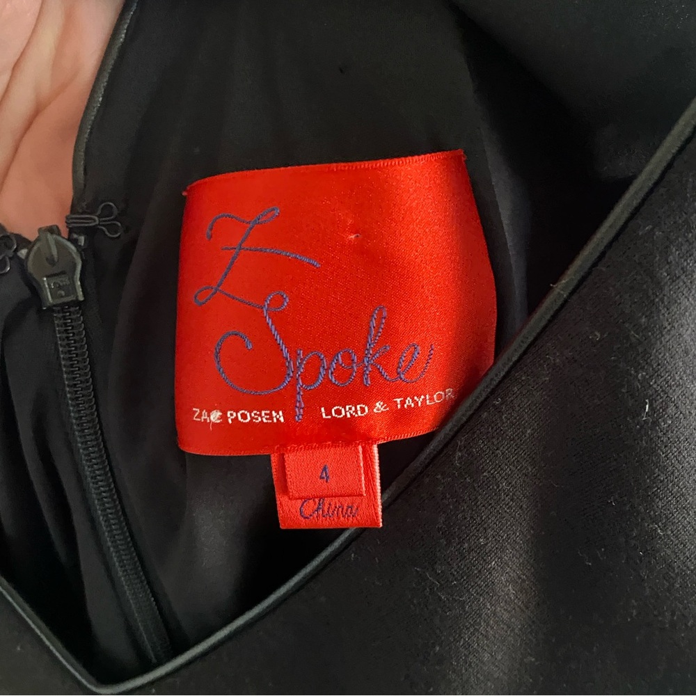 Zac Posen Z Spoke black A-Line Mini Black Cocktail Dress Size 4 - Picture 4 of 13
